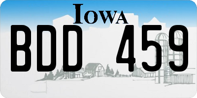 IA license plate BDD459