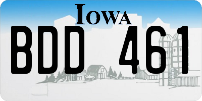 IA license plate BDD461