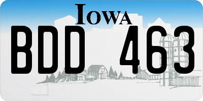 IA license plate BDD463