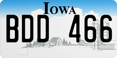 IA license plate BDD466
