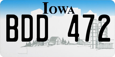 IA license plate BDD472