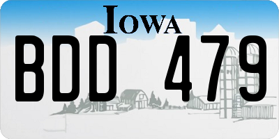 IA license plate BDD479
