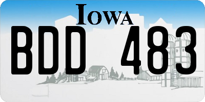 IA license plate BDD483