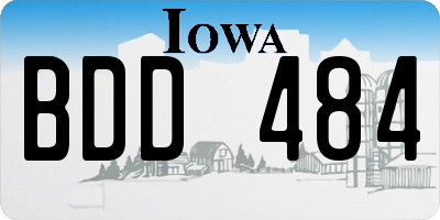 IA license plate BDD484