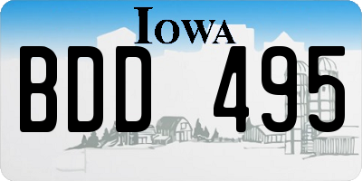 IA license plate BDD495