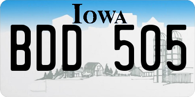 IA license plate BDD505