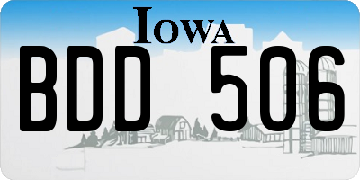 IA license plate BDD506