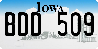 IA license plate BDD509