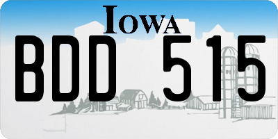 IA license plate BDD515