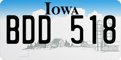 IA license plate BDD518