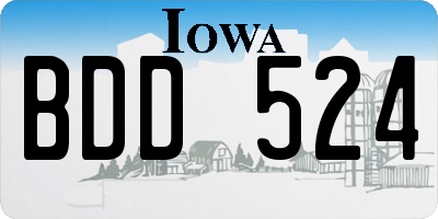 IA license plate BDD524