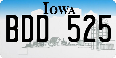 IA license plate BDD525