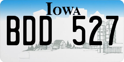 IA license plate BDD527