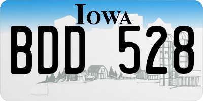 IA license plate BDD528