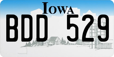 IA license plate BDD529