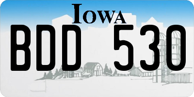 IA license plate BDD530