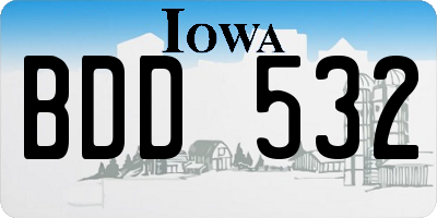 IA license plate BDD532