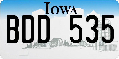 IA license plate BDD535