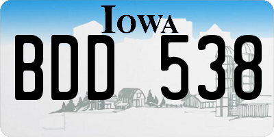 IA license plate BDD538