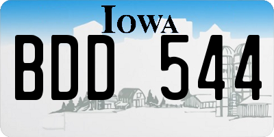 IA license plate BDD544