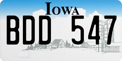 IA license plate BDD547