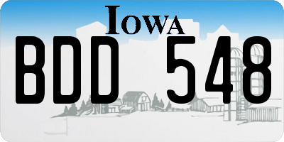 IA license plate BDD548
