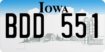 IA license plate BDD551