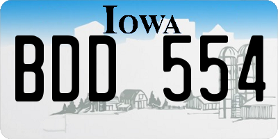IA license plate BDD554