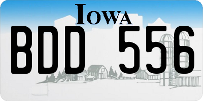 IA license plate BDD556