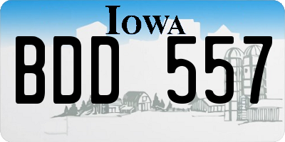 IA license plate BDD557