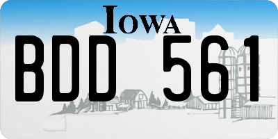 IA license plate BDD561