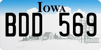 IA license plate BDD569