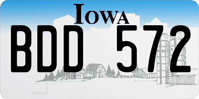 IA license plate BDD572