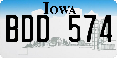 IA license plate BDD574