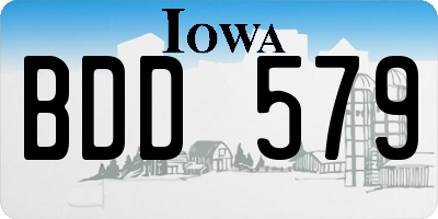 IA license plate BDD579