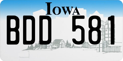 IA license plate BDD581