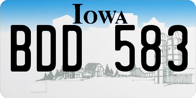 IA license plate BDD583