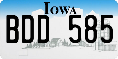 IA license plate BDD585