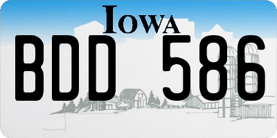 IA license plate BDD586