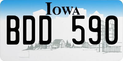 IA license plate BDD590