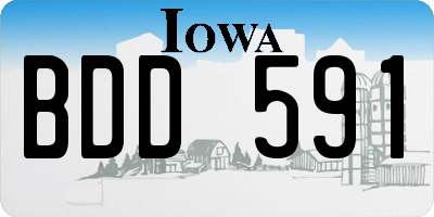 IA license plate BDD591