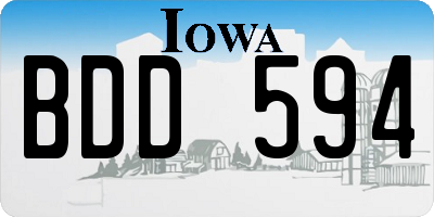 IA license plate BDD594