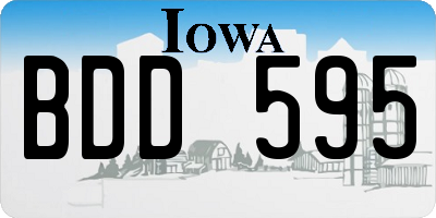 IA license plate BDD595