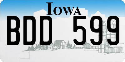 IA license plate BDD599
