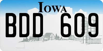 IA license plate BDD609