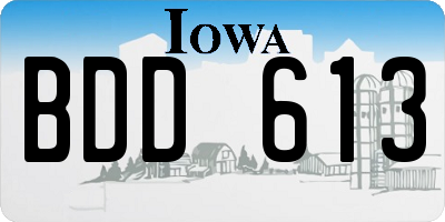 IA license plate BDD613