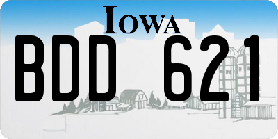 IA license plate BDD621