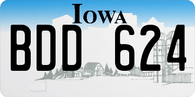 IA license plate BDD624