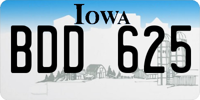 IA license plate BDD625