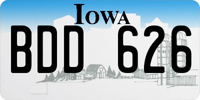 IA license plate BDD626